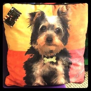 Poppa Artzee Yorkshire throw pillow